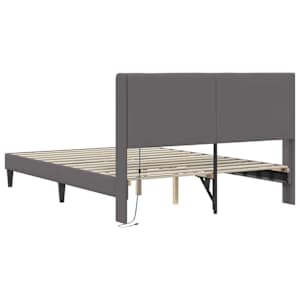 Rám postele s LED pásky s čelo Šedá 140 x 190 cm Umělá kůže - obrázek 8