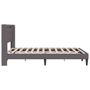 Rám postele s LED pásky s čelo Šedá 140 x 190 cm Umělá kůže - obrázek 7