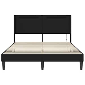 Rám postele s LED pásky s čelo Černá 140 x 190 cm Umělá kůže - obrázek 6