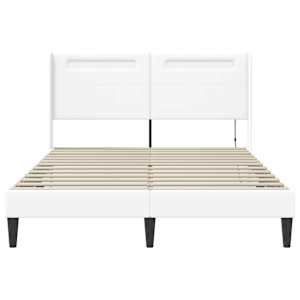 Rám postele s LED pásky s čelo Bílá 140 x 190 cm Umělá kůže - obrázek 6