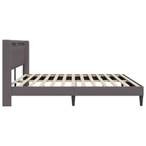 Rám postele s LED pásky s čelo Šedá 180 x 200 cm Umělá kůže - obrázek 7