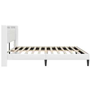 Rám postele s LED pásky s čelo Bílá 180 x 200 cm Umělá kůže - obrázek 7