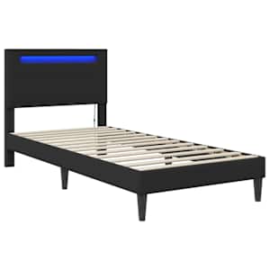 Rám postele s LED pásky s čelo Černá 80 x 200 cm Umělá kůže - obrázek 5