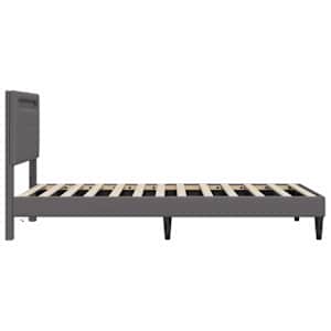 Rám postele s LED pásky s čelo Šedá 90 x 190 cm Umělá kůže - obrázek 7
