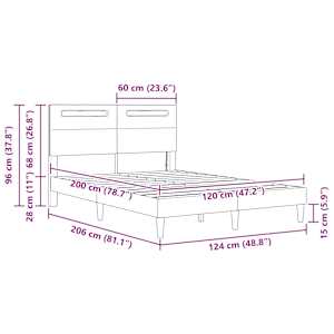 Rám postele s LED pásky s čelo Černá 120 x 200 cm Umělá kůže - obrázek 11