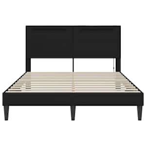 Rám postele s LED pásky s čelo Černá 140 x 190 cm Umělá kůže - obrázek 6