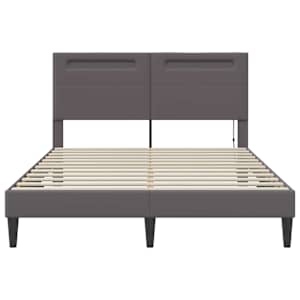 Rám postele s LED pásky s čelo Šedá 160 x 200 cm Umělá kůže - obrázek 6