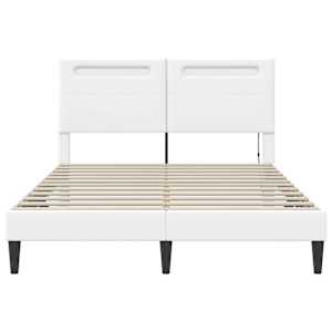 Rám postele s LED pásky s čelo Bílá 160 x 200 cm Umělá kůže - obrázek 6