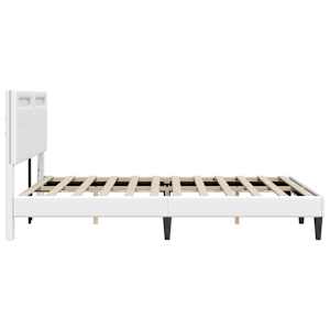 Rám postele s LED pásky s čelo Bílá 160 x 200 cm Umělá kůže - obrázek 7