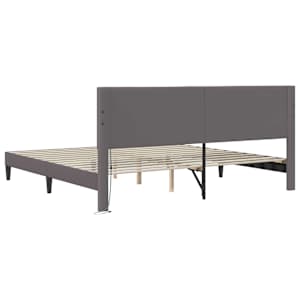 Rám postele s LED pásky s čelo Šedá 180 x 200 cm Umělá kůže - obrázek 8