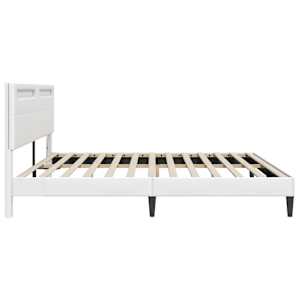 Rám postele s LED pásky s čelo Bílá 180 x 200 cm Umělá kůže - obrázek 7
