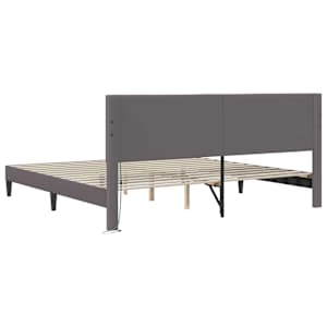 Rám postele s LED pásky s čelo Šedá 200 x 200 cm Umělá kůže - obrázek 8