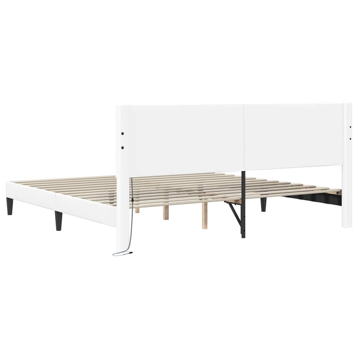 Sengestel med LED-lysstrimler Kunstlæder - Billede 8