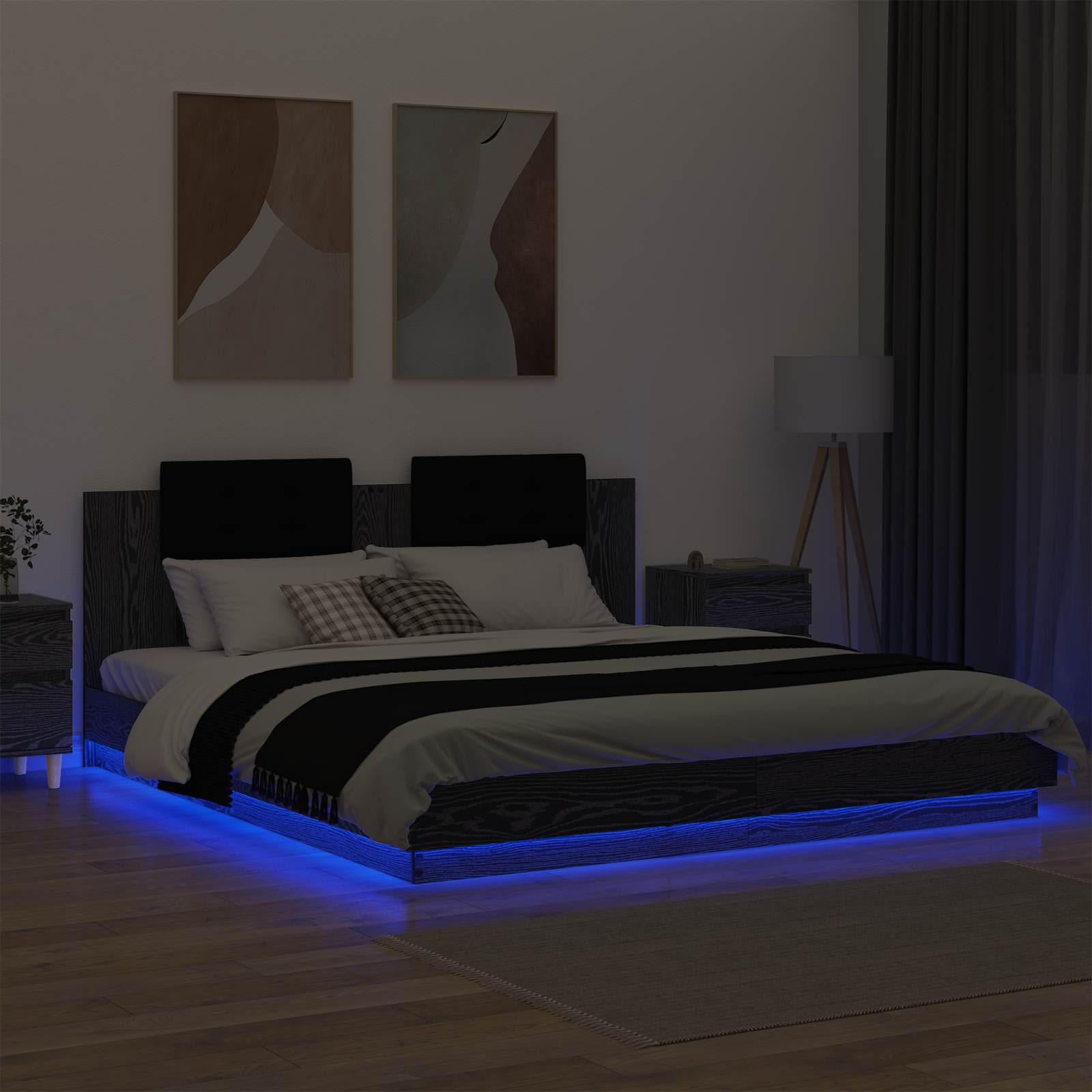 Okvir postelje z naslonjalom Črna Orehovina 200 x 200 cm - slika 4