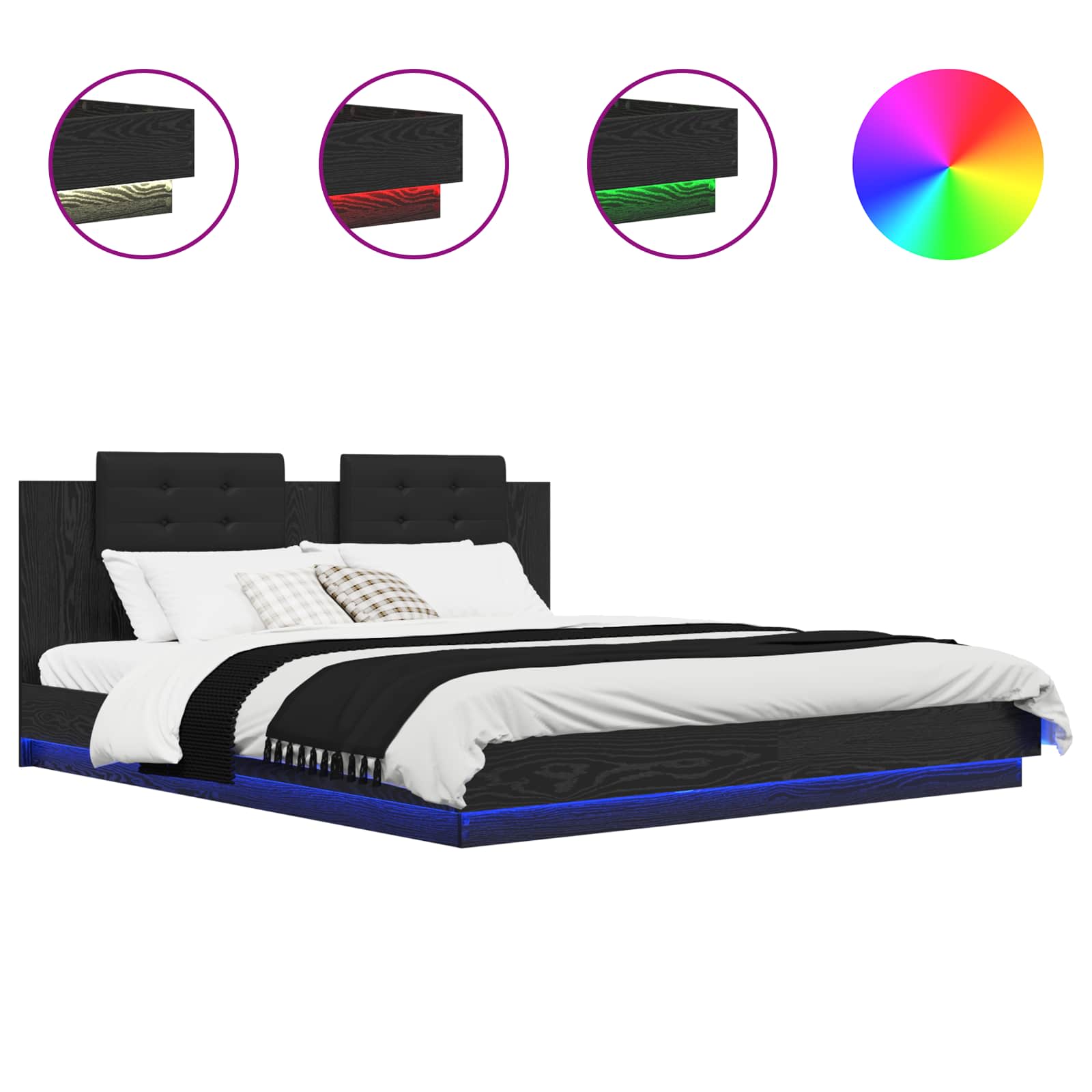 Okvir postelje z naslonjalom Črna Orehovina 180 x 200 cm - slika 2