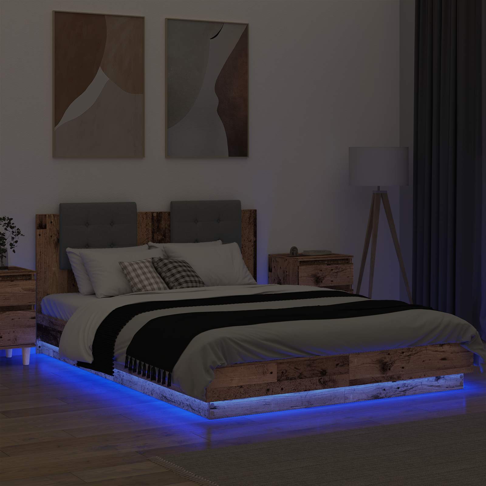 Okvir postelje z naslonjalom z LED lučmi Star les 160 x 200 cm - slika 4