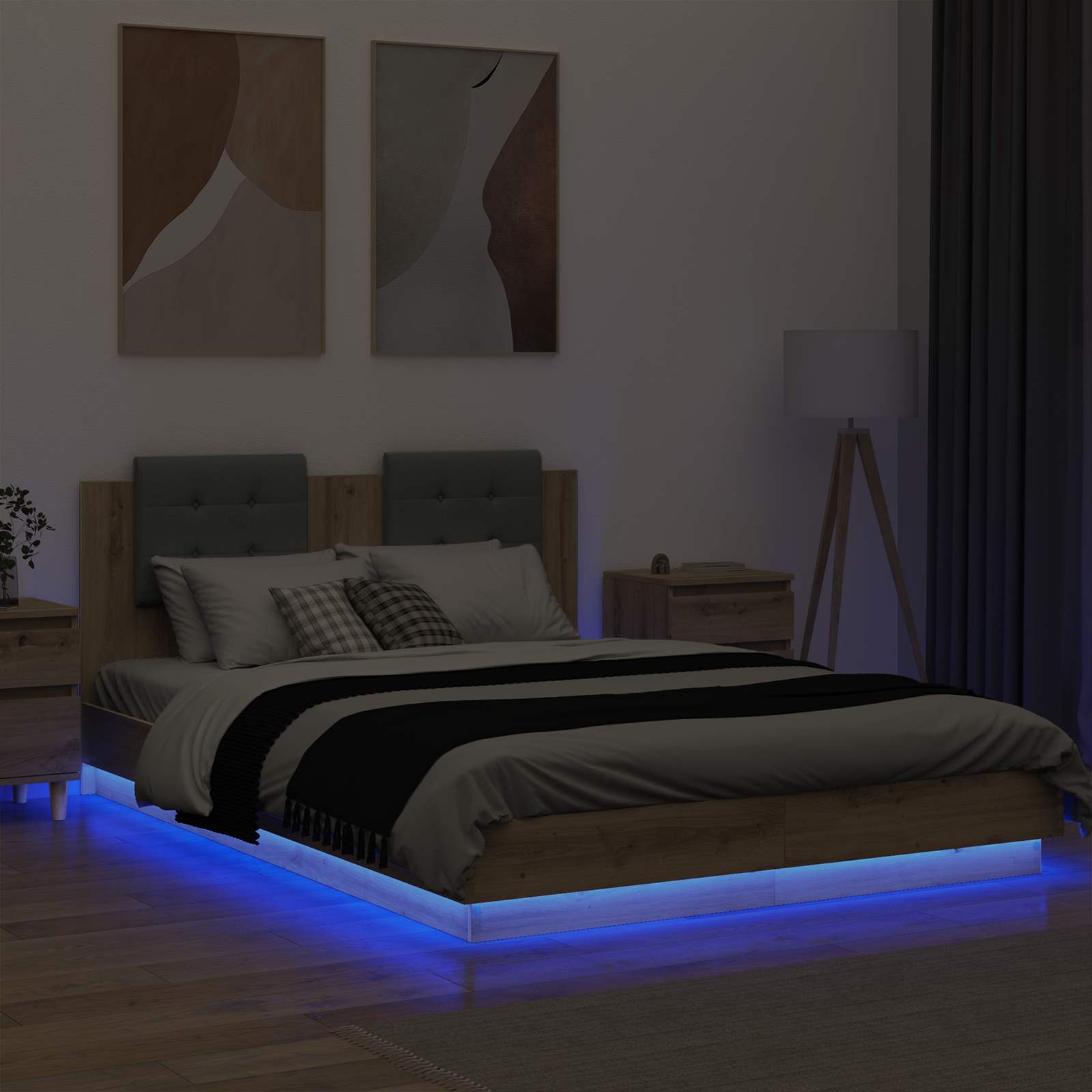 Peatsiga voodiraam peaga Käsitööpuu 150 x 200 cm Tehispuit 4 Kõik vajalik sinu aeda ja koju! Peatsiga voodiraam peaga Käsitööpuu 150 x 200 cm Tehispuit - Image 4