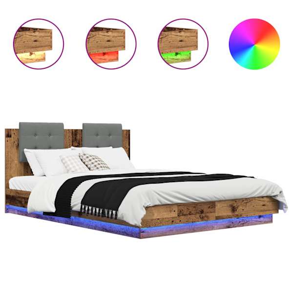 vidaXL Peatsiga voodiraam Vana puit 140 x 200 cm Tehispuit