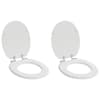vidaXL Pehme sulgumise tualettruumi istmed 2 tk Valge 44 x 38 cm