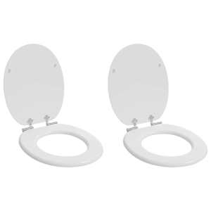 vidaXL Pehme sulgumise tualettruumi istmed 2 tk Valge 44 x 38 cm