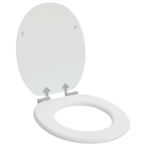 Toaletní sedátko s tlumeným zavíráním 2 pcs Bílý 44 x 38 cm - obrázek 3