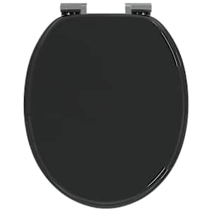 Toaletní sedátko s tlumeným zavíráním 2 pcs Černý 44 x 38 cm - obrázek 5