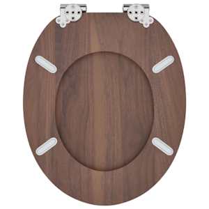 Toaletní sedátko s tlumeným zavíráním 2 pcs Hnědá 44 x 38 cm - obrázek 9