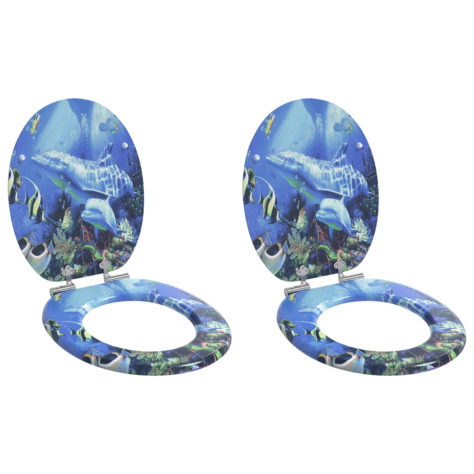 Pokrivalo za stranišče 2 pcs Modra 44 x 38 cm MDF plošča