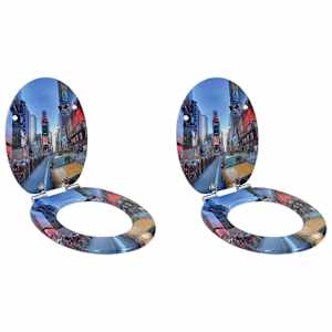 Toaletni pokrov s tiho zaporo 2 pcs večbarvno 44 x 38 cm