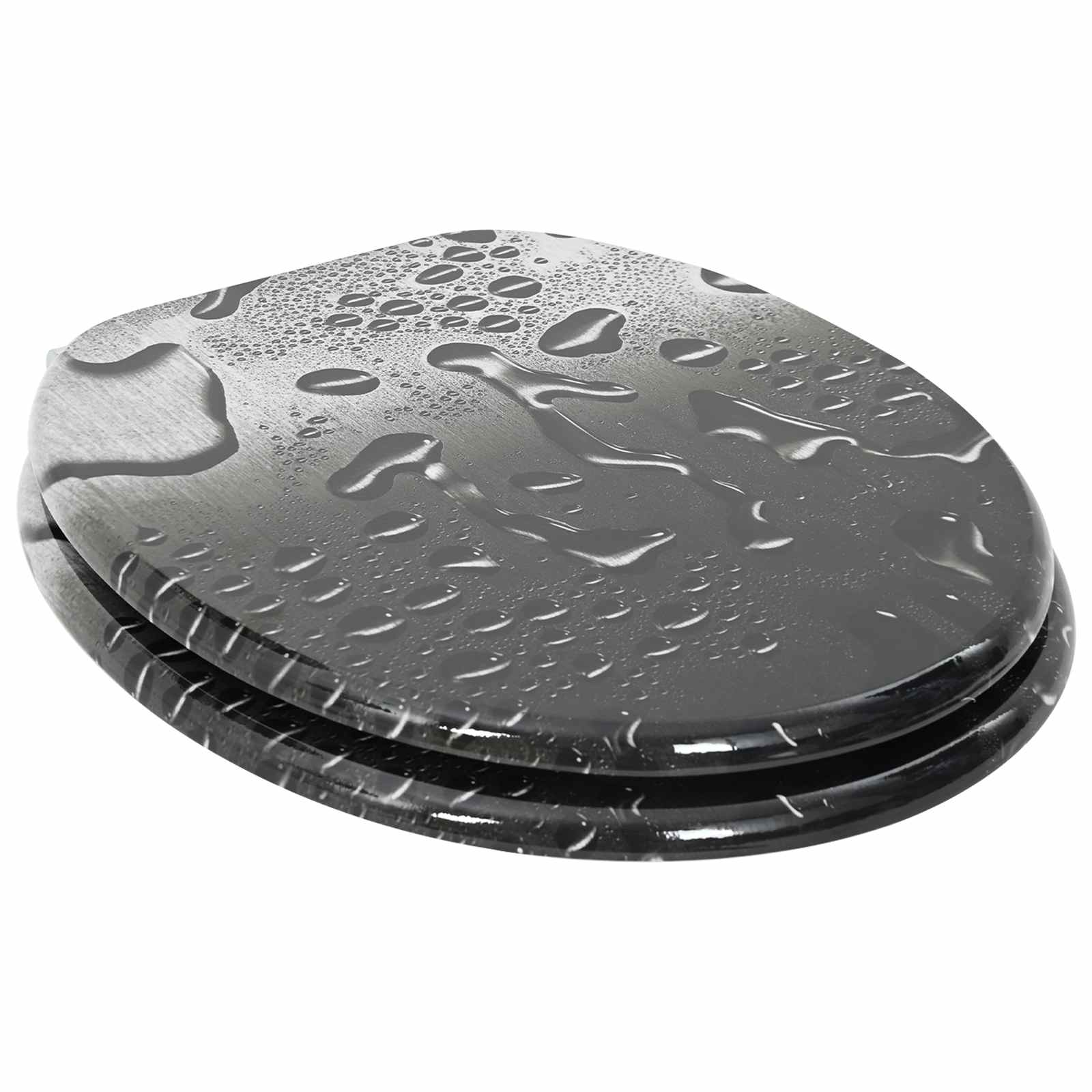 Thumbnail - vidaXL Soft-Close Toilettensitz 2 pcs Grau 44 x 38 cm MDF-Platte