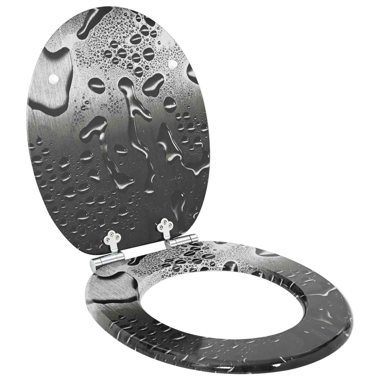 Thumbnail - vidaXL Soft-Close Toilettensitz 2 pcs Grau 44 x 38 cm MDF-Platte