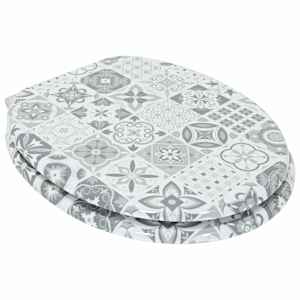 Toaletní sedátko s tlumeným zavíráním 2 pcs Modro-bílá porcelán - obrázek 2