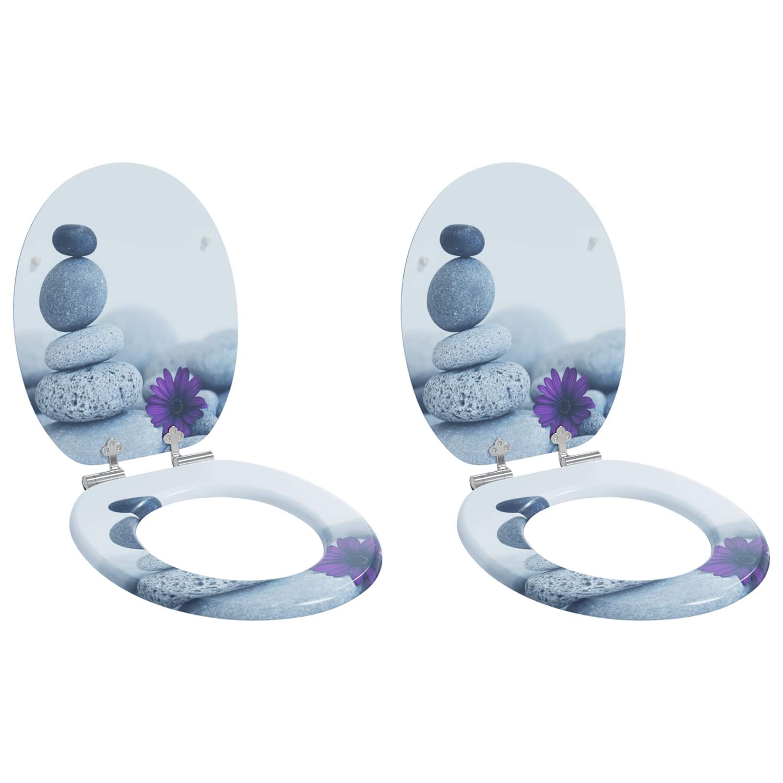 Pokrivalo za stranišče 2 pcs Siva 44 x 38 cm MDF plošča