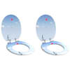 vidaXL Pehme sulgumise tualettruumi istmed 2 tk Sinine 44 x 38 cm