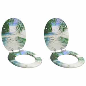 Toaletni pokrov s tiho zaporo 2 pcs Zelena 44 x 38 cm