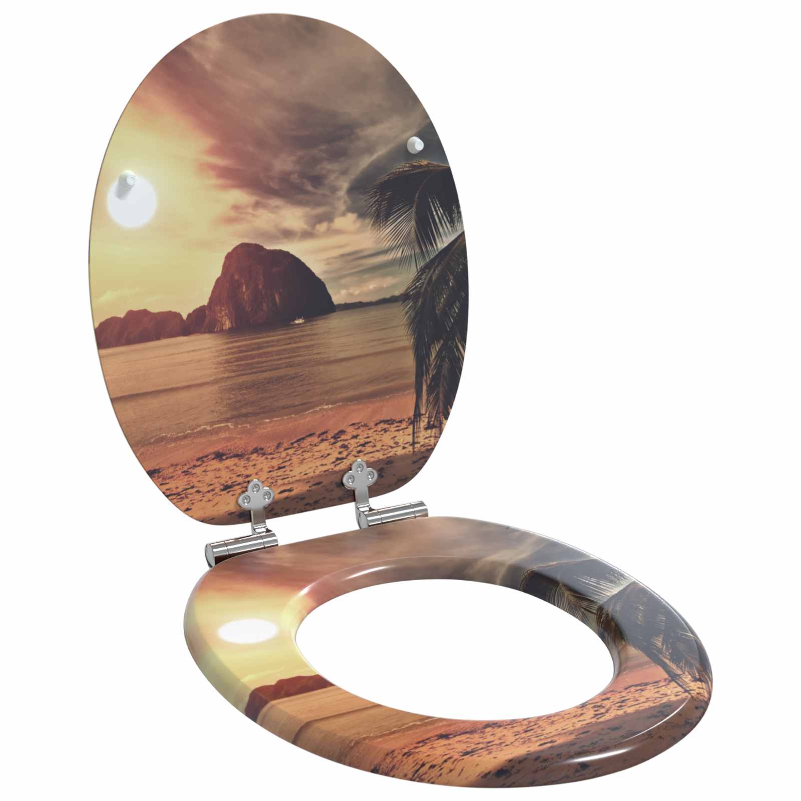 Pokrivalo za stranišče 2 pcs Oranžna 44 x 38 cm MDF plošča - slika 3