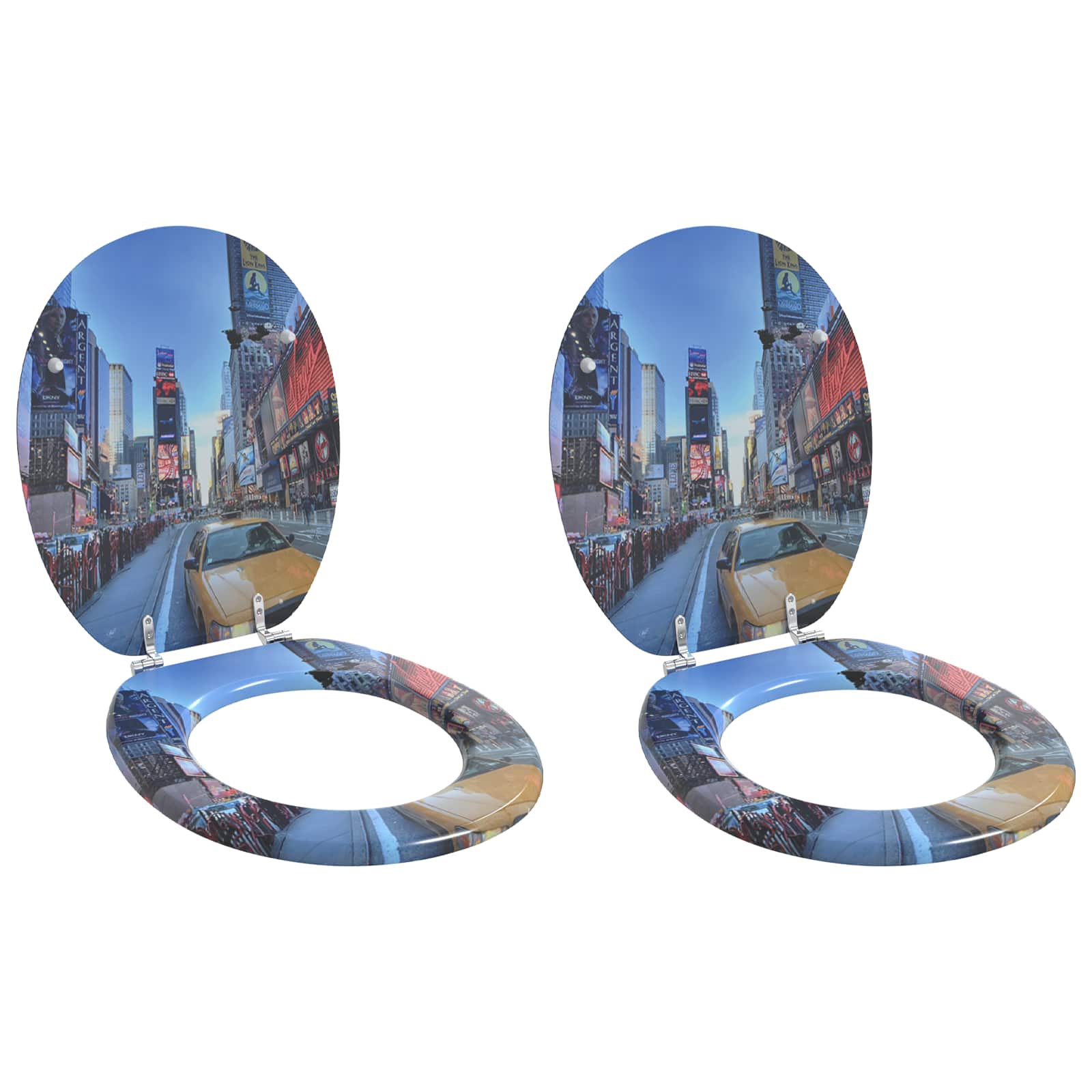 vidaXL Capac de toaletă cu închidere lentă 2 pcs Gri 44 x 38 cm