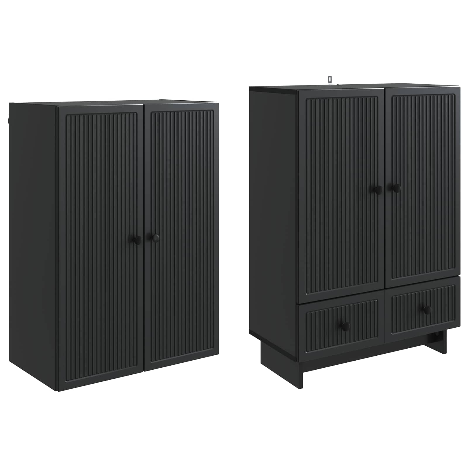 Set omar 2 pcs Črna 66 x 34,5 x 95 cm Inženirski les - slika 3