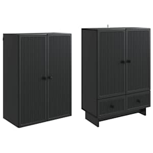 Sada skříněk 2 pcs Černá 66 x 34,5 x 95 cm Kompozitní dřevo - obrázek 3