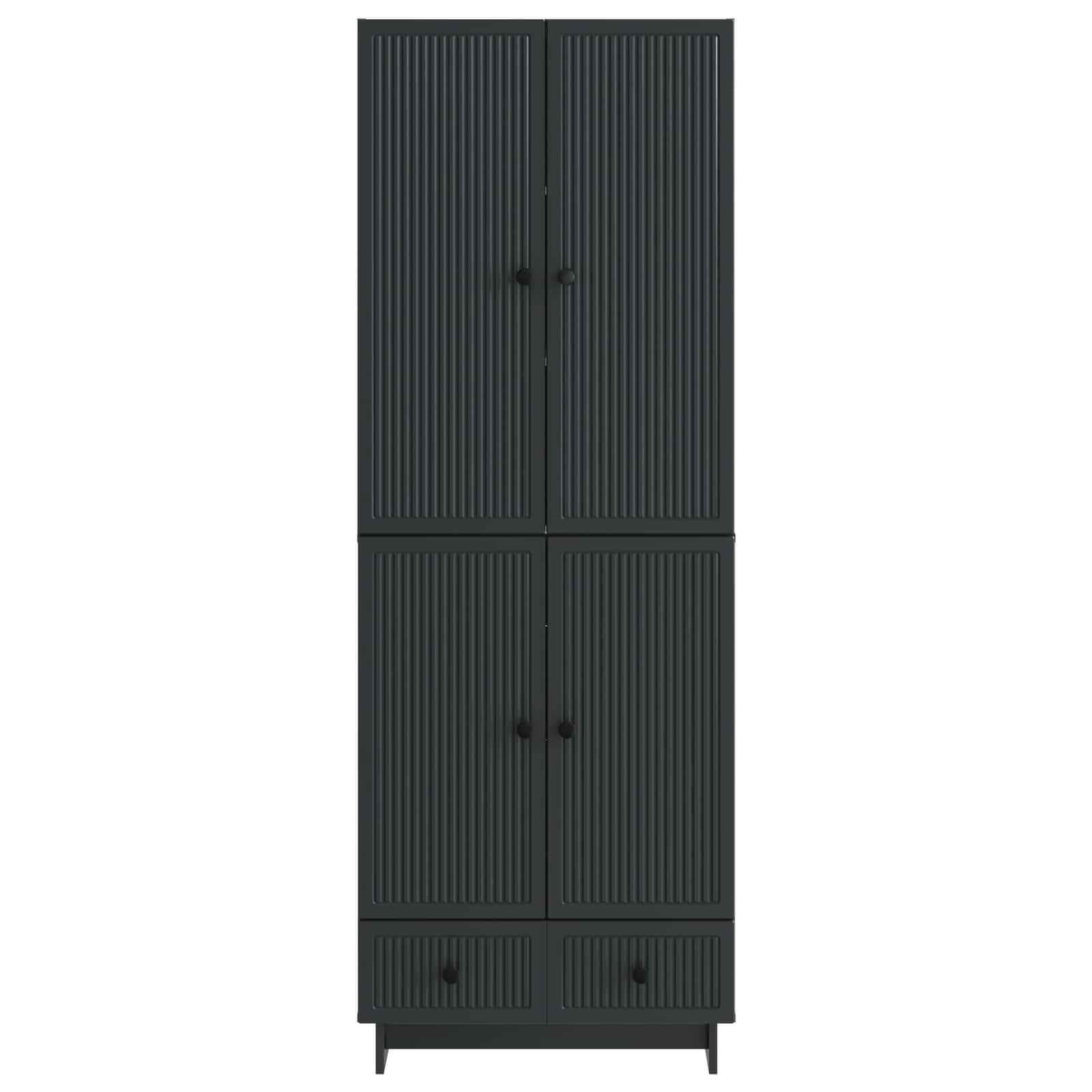 Set omar 2 pcs Črna 66 x 34,5 x 95 cm Inženirski les - slika 4