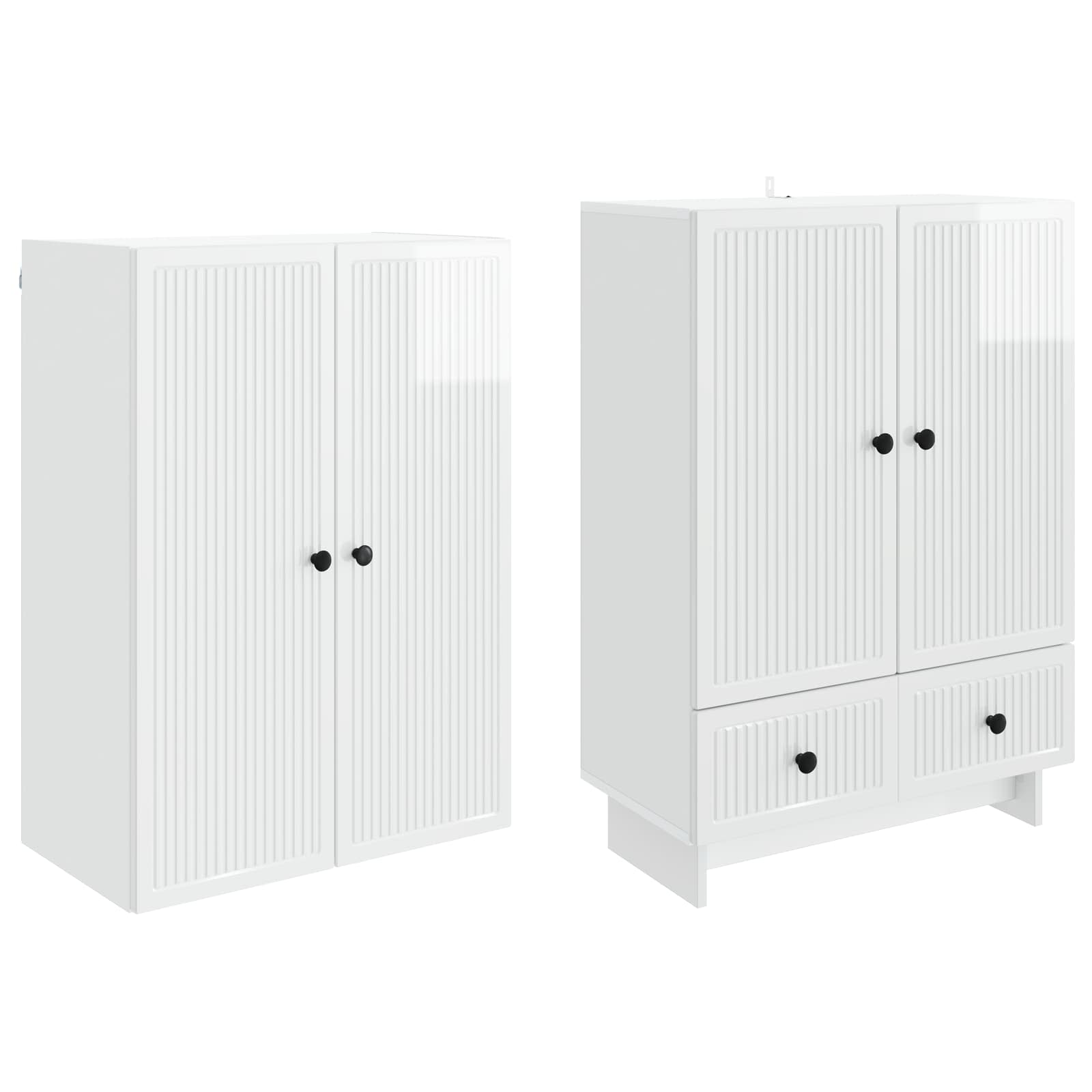 Set omar 2 pcs Bela visok sijaj 66 x 34,5 x 95 cm - slika 3