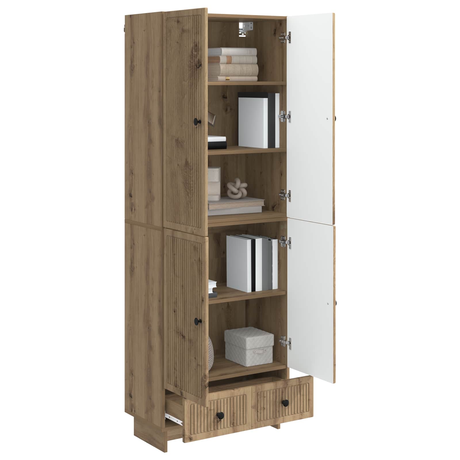 vidaXL Schrankset 2 pcs Artisan-Eiche 66 x 34,5 x 95 cm Holzwerkstoff – Bild 2