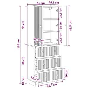 Sada skříněk 2 pcs 66 x 34,5 x 90 cm Kompozitní dřevo - obrázek 8