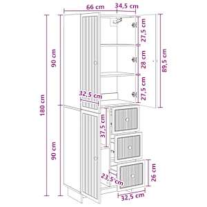 Sada skříněk 2 pcs 66 x 34,5 x 90 cm Kompozitní dřevo - obrázek 8