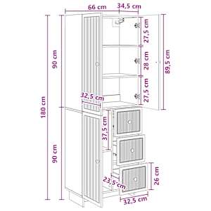 Sada skříněk 2 pcs 66 x 34,5 x 90 cm Kompozitní dřevo - obrázek 8