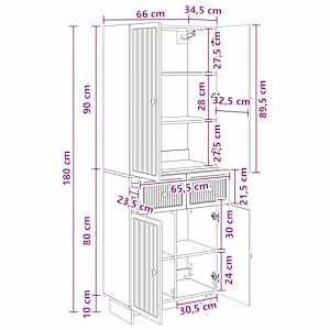 Sada skříněk 2 pcs 66 x 34,5 x 90 cm Kompozitní dřevo - obrázek 8