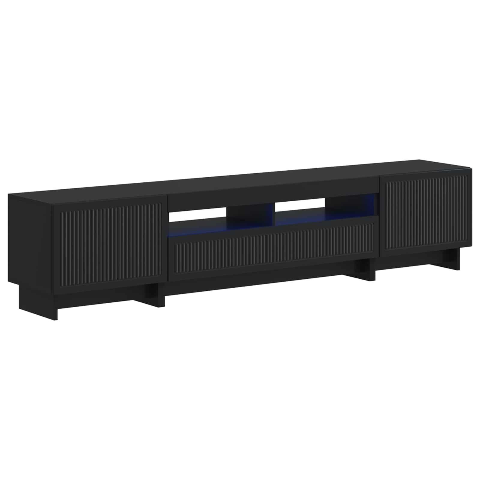 5 osan LED TV-kaappi Musta Tekninen puu