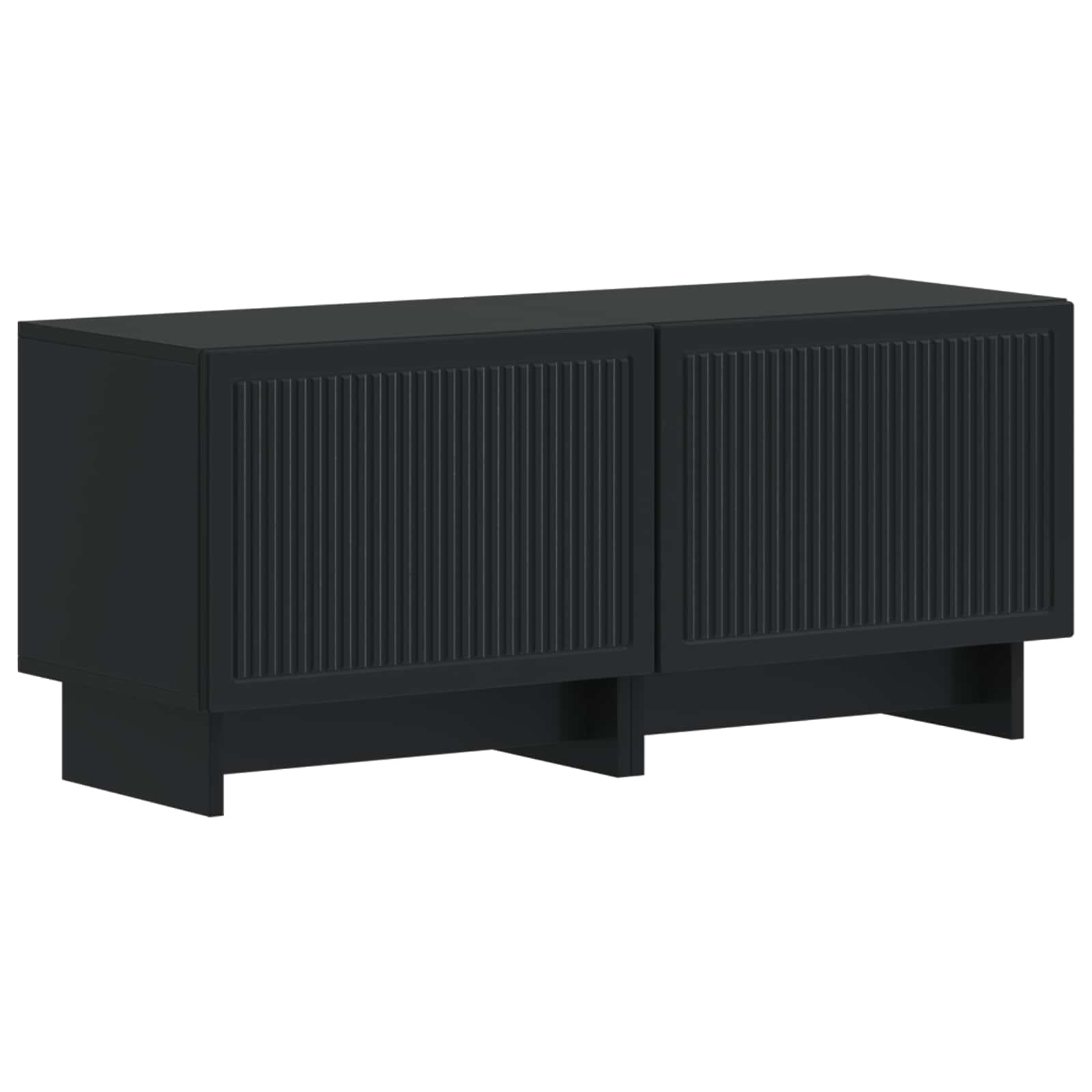 5 osan LED TV-kaappi Musta Tekninen puu - Image 2