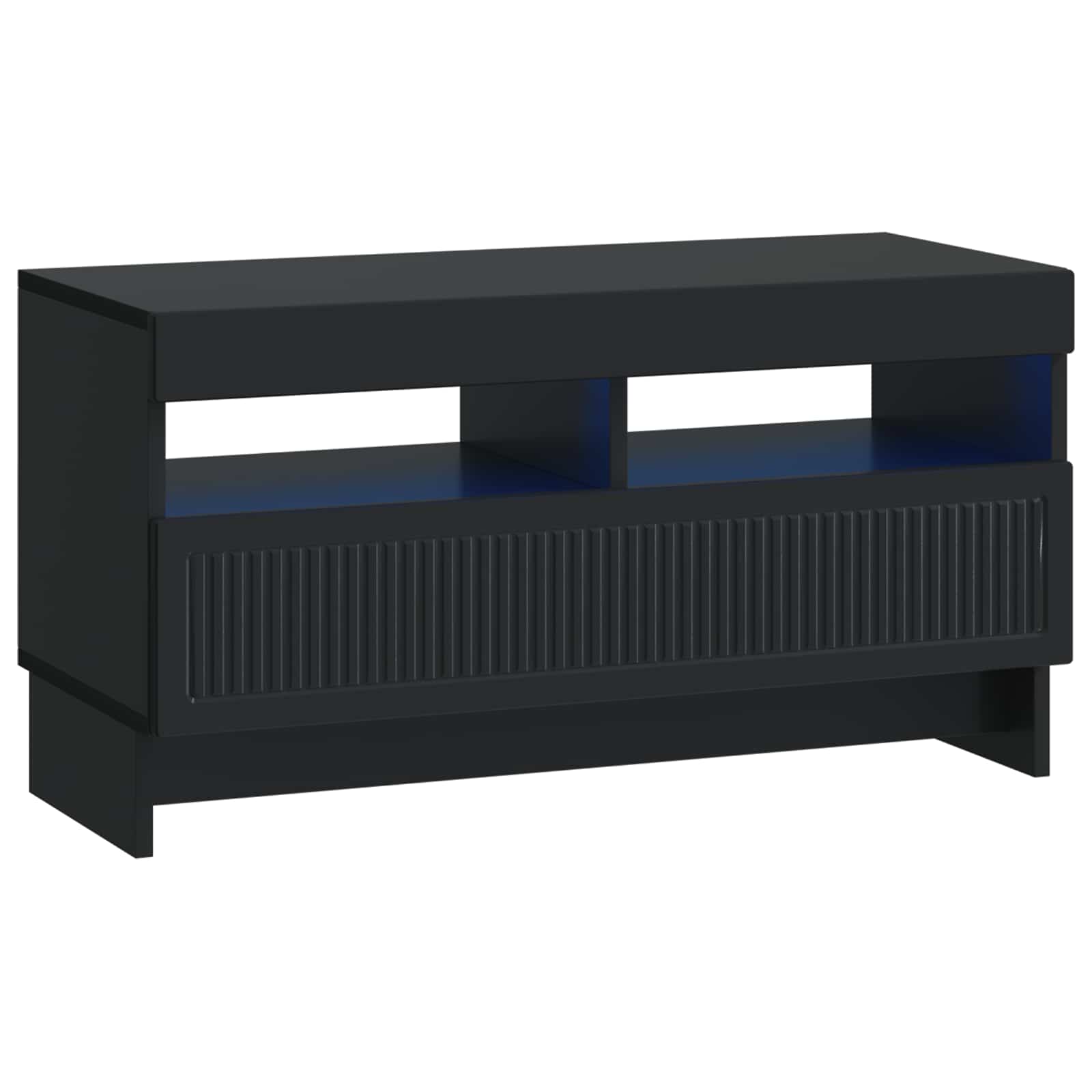 5 osan LED TV-kaappi Musta Tekninen puu - Image 3