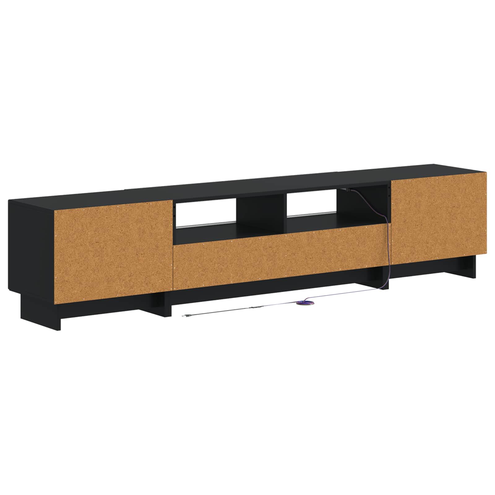 5 osan LED TV-kaappi Musta Tekninen puu - Image 4